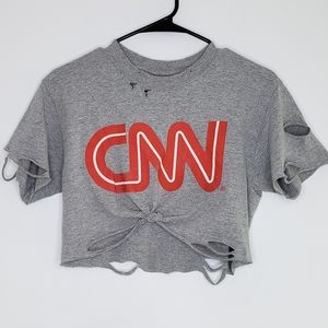 CNN Destructed Crop Tee